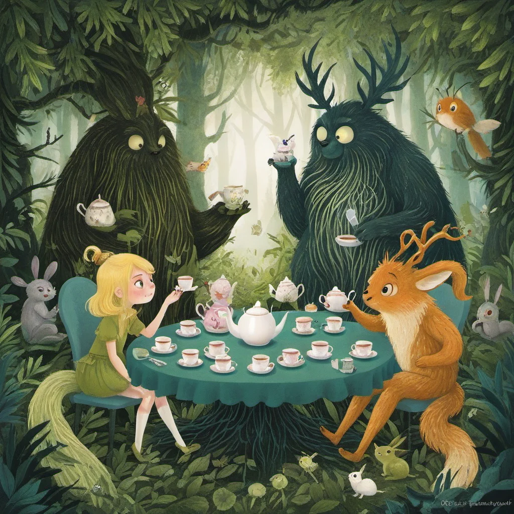 The Forbidden Forest at Tea time <lora:ILLUSTRE_v1:1>