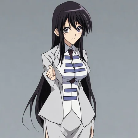 Kyouko Sonan , safe , standing , full-body , hands on hip , smile , lomg hair , sexy legs