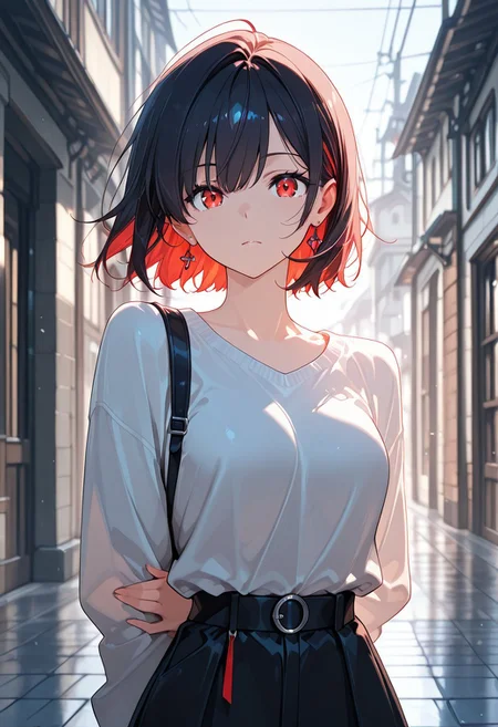 looking at viewer, 1girl, solo,
absolutely eye-catching, Masterpiece, best quality, ultra-detailed, CG, aesthetic, trending, score_9, score_8_up, newest, subtle texturing, depth of field, cinematic composition,
Detailed background, intricate cinematic background,