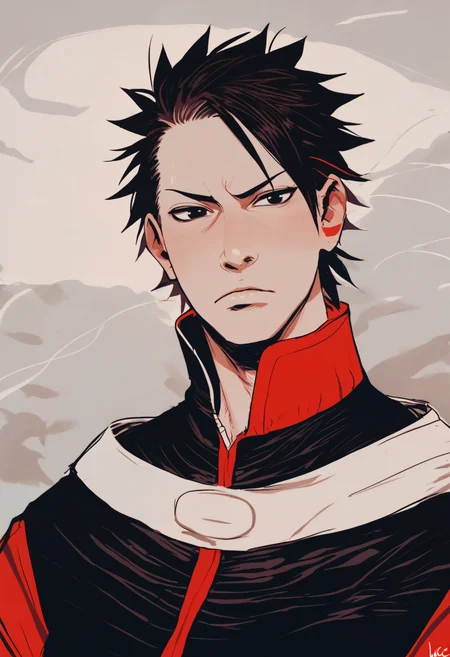 score_9_up, source_ anime, incase_style,uchiha_sasuke, naruto_(series), 1boy, serious,black eyes,black_hair,