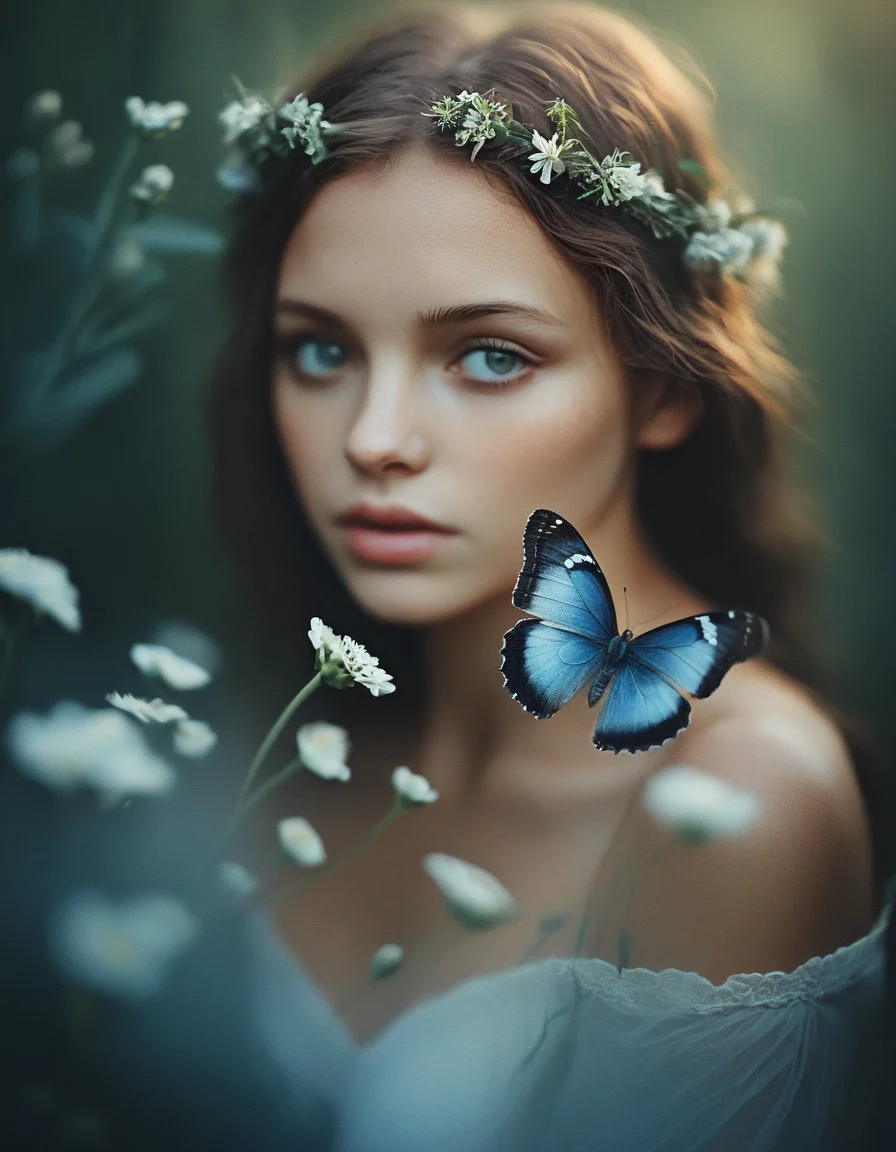 novuschroma74 style butterfly photography with dreamy atmosphere and shallow depth of field <lora:novuschroma74 style:1>