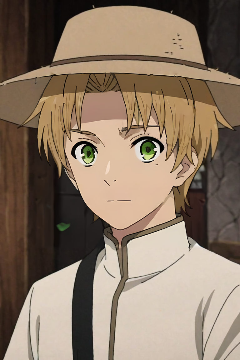 score_9, score_8_up, score_7_up, score_6_up, score_5_up, score_4_up, BREAK source_anime, anime screencap, anime coloring, , looking at viewer, , depth of field, 1boy, solo, male focus, <lora:rudeus_greyrat_pony:0.8>, rudeus_greyrat, , , panama hat, grimdark, , <lora:sdxl_lightning_8step_lora:1>
