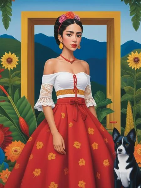 <lora:08SurealismArt_Hap_XL:1>, frida kahlo style, (masterpiece, award winning artwork)