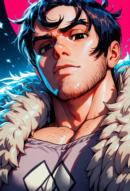 masterpiece, best quality, newest, absurdres, highres, very awa, 1boy, male, male focus, from below, beowulf \(skullgirls\), portrait