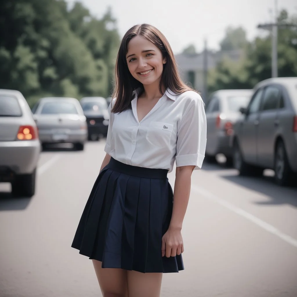 score_9, score_8_up, score_7_up, female student at school, wearing skirt, wearing blouse, futanari, futent, photorealism, realistic photograph, depth of field, shy smile, looking downwards