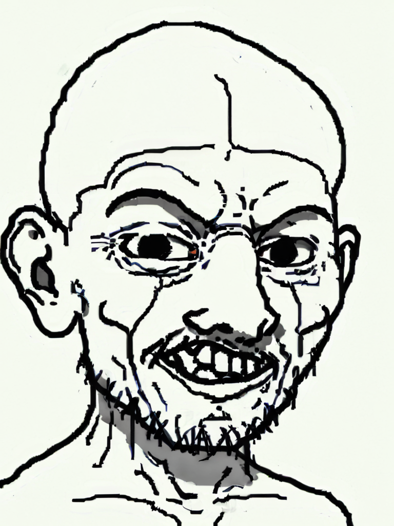 <lora:soyjak_XL:1> ghandi as soyjak drawing