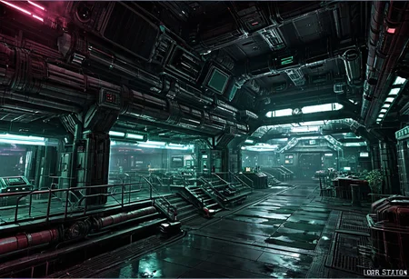 Science Fiction, scenery, space station, dirty, smoke, fog, indoors, neon lights
<lora:Sci-fi_Space_Stations:0.8>