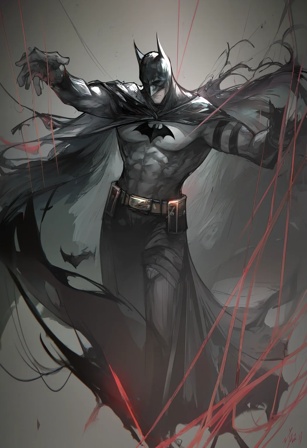 strong batman, dark theme, best quality, by njer
