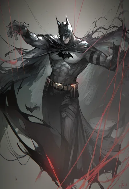 strong batman, dark theme, best quality, by njer