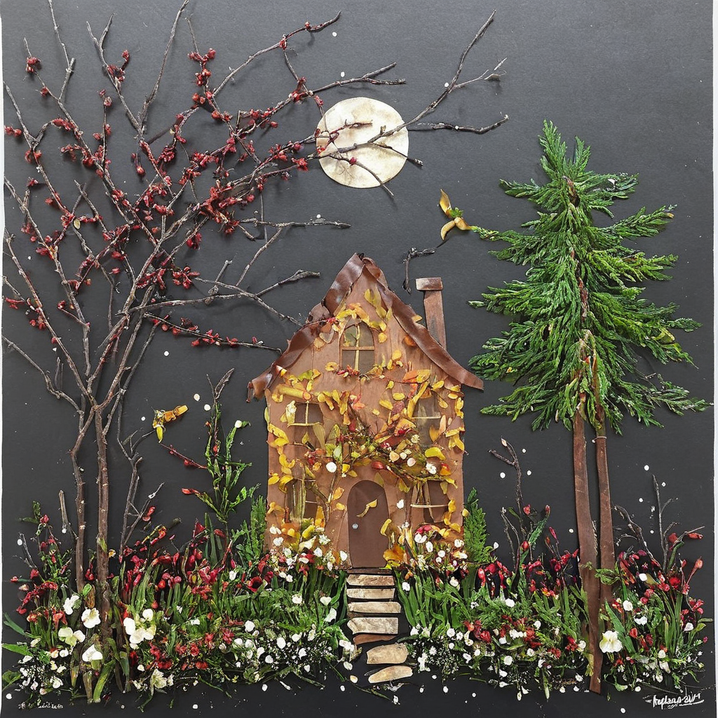 <lora:SDXL_fall_leaf_craft_Sa_May:1> fall leaf craft, house