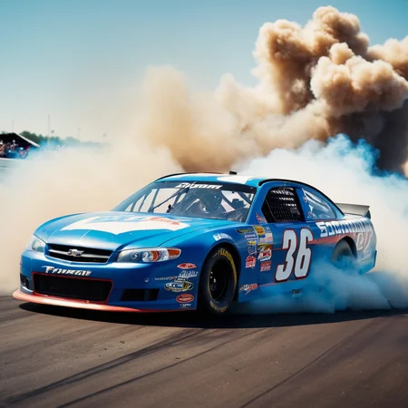 cinematic film still of <lora:casting shadow style v2:0.9>
a nascar car is blowing smoke while driving,sky,cloud,no humans,ground vehicle,motor vehicle,smoke,car,vehicle focus,american flag,united states , impact, crash, explosion, destruction, strike, wreck, smash, exploding cars, wrecked cars, cinematic shot, film, different color, real, collision, road rage, sport cars, sports car, car race, dismembering, falling, flying, accident, disaster, cinematic explosion, chaos, disintegration, high speed, vehicle, different sports car, flying debris, Muzzle blast, broken glass, sports car style, shallow depth of field, vignette, highly detailed, high budget, bokeh, cinemascope, moody, epic, gorgeous, film grain, grainy