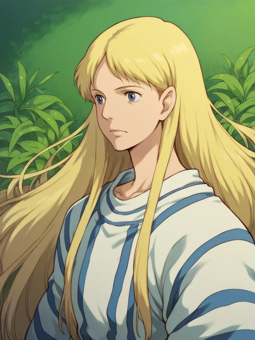 score_9, score_8_up, score_7_up, score_6_up, score_5_up, <lora:Ghibli2XLP:1> ghibli, solo, 1girl, long hair, blonde hair,
