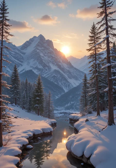 (ruins, broken, snow, dappled sunlight:1.2), sun, tree, forest, scenery, rock, reflection, ancient, overgrown, mountains, sunset, clouds, mountainous horizon, fantasy, medieval, 1other, looking away (masterpiece, exceptional, best aesthetic, best quality, masterpiece, extremely detailed:1.2), in the style of umempart
 (8k uhd:1,4)
 <lora:add-detail-xl:1>
 <lora:Dynamic Poses:1>