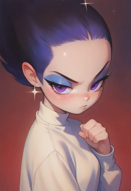 score_9, score_8_up, score_7_up, BREAK,
(1girl is main focus:2), pale, eyeliner, purple eyes, interesting hand pose, concentrated expression, medium close up, (doing stylish dance move:1.7), fairycore aesthetic, unique, serious, and deadpan demeanor, iconic fashion style, the dark and macabre aesthetic