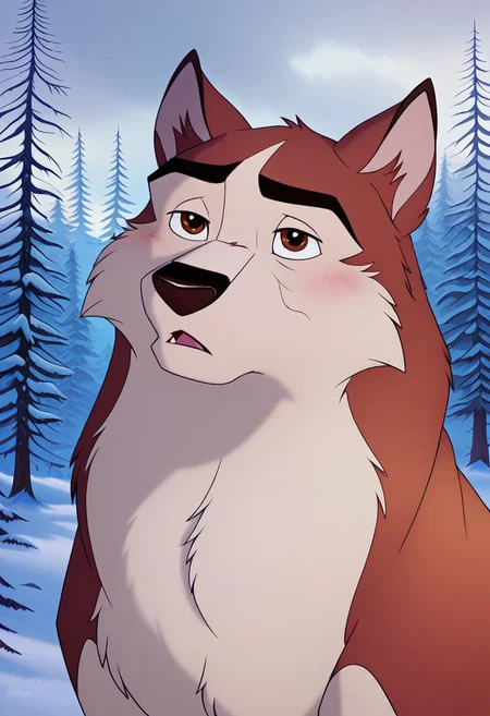 score_9, score_8_up, score_7_up, Kodiak, husky, feral, solo, 1boy, best quality, hi res, perfect eyes, eyes focus, dark brown eyes, muscular, (shading), soft shading, forest, stormy, winter, snow, high res, ultra quality, highly detailed, detailed background, Expressive