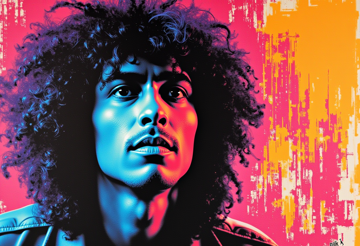 Cross processing print Grit rush reality, Phil Lynott is nice.. Experimental color shifts, unconventional tonalities, vibrant and surreal hues, heightened contrasts, unpredictable results, artistic unpredictability, retro and vintage feel, dynamic color interplay, abstract and dreamlike.