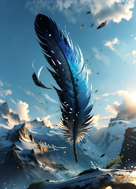 flying feather,element of air,8k,<lora:MJ52:0.6>,<lora:The_Dark_Side_of_the_Earth:0.8>,