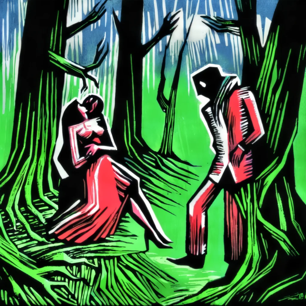 drawix7 lovers in forest, colored <lora:drawix7:1>