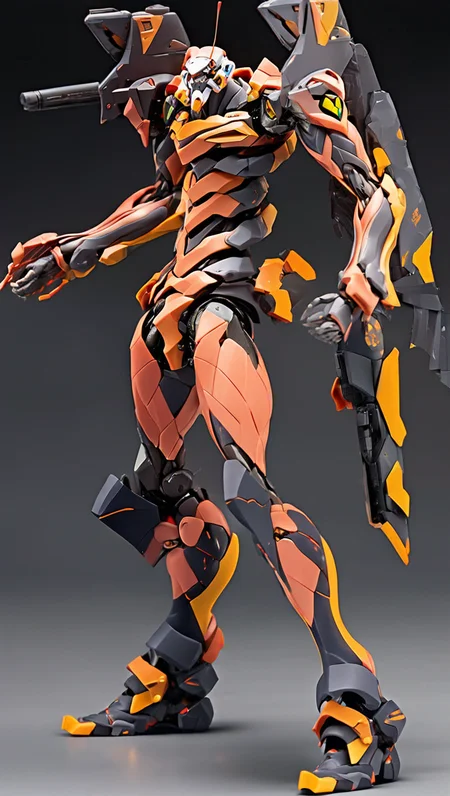 (EVAUNIT:0.7),best quality, masterpiece, ultra-detailed, mecha robot, (city:1.5),(ultra-detailed mecha armor), full armor, (very large size mecha:2.5),glowing eyes, (full body:1.2), (mechanical parts:1), (robot joints:1), (military parts:1.1), (heroic parts:1.1), cable,(huge mechanical weapon:1.2), (detailed weapon description:1.2), (holding weapon and weapon :1.5)<lora:srdxl_v2g:0.8>