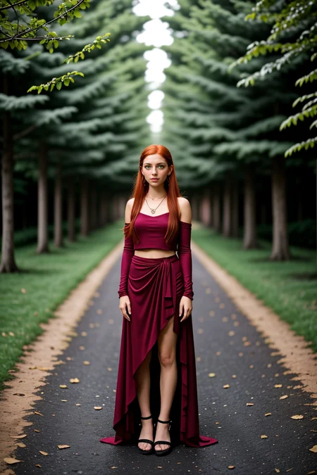 <lora:LCM_LoRA_Weights_SD15:1>,<lora:detail_slider_v4:1.3>,(majestic 28year old adult <lora:Starfire_v3:0.5>,starfire,(green eyes:1.2),(long hair:1.2),(red hair:1.2),orange skin,dark Skin,normal body build, (earrings:1.2),(necklace:1.2),(freckles:0.8) from the renaissance era), mexican, fair Tan skin, wearing a deep red festival dress with layered skirts, silk sandals, lace gloves, set in the renaissance era, in an outdoor feast, with trestle tables set up under a canopy of trees, lanterns hanging from branches, during sunset, overcast weather, during winter, in the evening, Tired Slump with Heavy Sigh, Slump against a wall or surface exhaling a heavy sigh conveying exhaustion and resignation, small breasts,(full body:1.3),(full shot:1.3),(wide shot:1.3),(full body portrait:1.3),dutch angle:1.1,long exposure photography, streaking lights, smooth motion, dreamy landscapes, ethereal atmosphere, light painting, creative expression, time manipulation, surreal effects, captivating visuals, artistic interpretation, immersive experience, unique perspective,