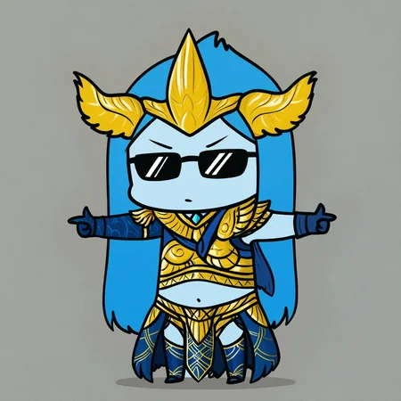 safe, masterpiece, very aesthetic, 1girl, dwayna, phdpigeon, chibi, finger guns, sunglasses, simple background
<lora:Dwayna-GuildWars_NAIXL_v10:0.8>