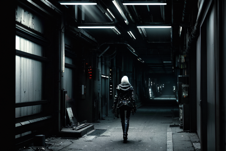 highly insanely detailed, masterpiece, top quality, best quality, highres, 4k, 8k, RAW photo, (very aesthetic, beautiful and aesthetic),  
tsutomu nihei,nihei_tsutomu,blame!,blame gakuen!,abara,TNstyle,sidonia_no_kishi,machinery,buildings,letterboxed,dark sky,black sky,toha heavy industries,foggy,smoke,mist,steam,bridge,air conditioner,cables,tubes,industrial pipes,lantern,star \(sky\),starry sky,concrete walls,metal walls,dome,bones,light particles,ventilation fan,ventilation shaft,walkway,open space,vast scenery,perspective,dystopia,destroyed,no human,blm,cyberpunk,decrepit,science fiction,biomachine,bioluminescence,flock,dark background,empty,futuristic, 
<lora:blamev2:0.7>, 
(1girl:1.3), 
solo focus, 
dirty alley,crisp white background,âââ