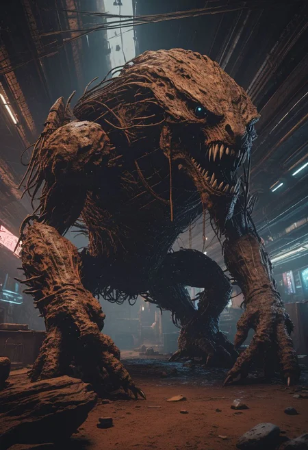 (horror Life form, roaring, body snatcher, multiple mouthed creature of darkness, and somehow there's an angelic face:1.4), (Life in an incubator, plants growing alongside human flesh, ants in hair, dirt bed), long-shot, far-off, very-person octane, 8k, 8mm depth of focus, (low perspective:1.6), high-end scattering colors. 8k, Cinematic Render, (Professional Face:1.1) Fantastical mood, Unreal engines inside a frame after with many dead blood on them, With, photoshop in order for artstation, cinematic and Cinema, Dark kimura artstyle on render hyper-out characters on floors UHD lifelike, 4k hyperdetailed, octane cinema4k render and skin frame cyberpunk, hypermaximalist, directed by Reilerealistic 8k render photorealistic level quality perfect resolution, 8k texture, volumetric hazy dark fantasy digital composition art, cinema National Geo coherency, CGSociety sharp focus ambient, post processing Wires glitchcore texture, intricate
<lora:MercuryXL:0.3> <lora:DrippingXL:0.3>