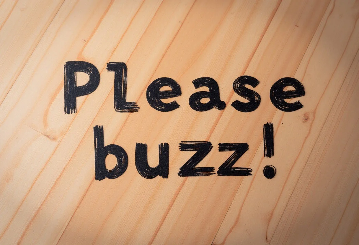 it says "please buzz" in plain text