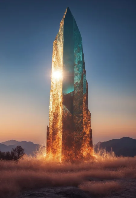 Fantastic image of a mystical tundra landscape, where the ground is covered with enormous, towering crystals that grow in various directions. These crystals are vibrant and multicolored, reflecting the light in a dazzling display of colors. The crystals vary in size and shape, creating a surreal and otherworldly environment. In the distance, a massive crystalline mountain dominates the horizon, its peaks shimmering in the sunlight. The overall mood is one of enchantment and awe, with a sense of wonder and mystery permeating the scene
<lora:add-detail-xl:1>
<lora:Dynamic Poses:1>