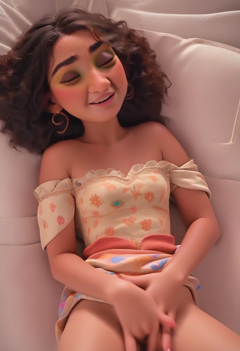 score_9, score_8_up, score_7_up, score_6, score_5, score_4, source_cartoon, realistic, <lora:princess_rc_pony_v2:0.8> Mirabel Madrigal princess,1girl, 5h3m4strb8, female masturbation, rating_explicit,bottomless,fingering, <lora:Liking_Masturbation-000014>:0.9>