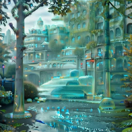 a detailed city street made out of slime, building, street line with trees made out of slime, slime trees, buildings made out of slime, ground vehicle, vehicles made out of slime, detailed scenery made out of slime, real world location, city street, city street made of slime,
everything made of slime, No simple background, ((slime tree)), detailed leaves, detailed bark texture,
overcast sky, natural light, no bright spots,
((translucent slime)), ((transparent slime)), made of water, (bioluminescent slime), sl1m3, slime, slime-morph, ais-blmn, saturated colors, no creatures, no humans, no monsters, no pokemon, scenery only, scenery, ral-lava, watce