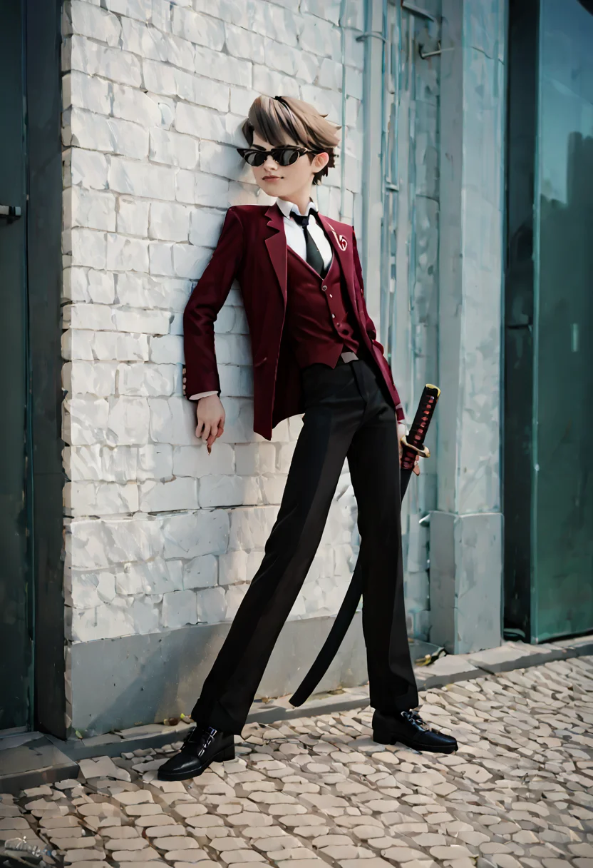 core_9, score_8_up, score_7_up, score_6_up, score_5_up, score_4_up, agent1, male, brown hair, sunglasses, suit, jacket, white shirt, black necktie, black pants, black footwear, holding katana, <lora:Helluva_Boss_-_Agent_1_-_Pony:1> <lora:Pony_XL_Hooves-Art_Style:1>