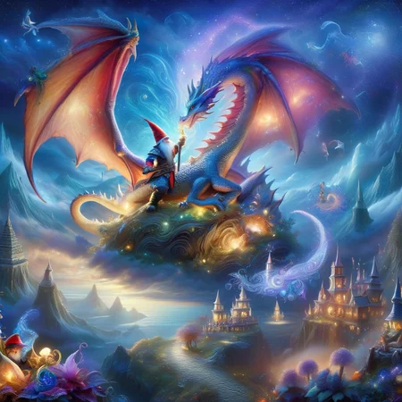 (best quality)++, (masterpiece)++, (detailed)+, elf on the shelf fighting a Dragon, (fantasy illustration)1.3, enchanting Dragon, elf on the shelf, mystical design, (many gnomes)1.4 (whimsical charm).4 Otherworldly charm, mystical sky, (Luis Royo)1.2, (Yoshitaka Amano)1.1, moonlit night, soft colors, (detailed cloudscape)1.3, (high-resolution)1.2 (gnomes everywhere)1.2 , <lora:DonM3t3rn1tyXL-v1.1:0.8> DonM3t3rn1tyXL <lora:DonMD1g174l4sc3nc10nXL:0.8> DonMD1g174l4sc3nc10nXL  <lora:Dragons:0.8> dragon <lora:EnvyMagicalXL01:0.8> magical <lora:FantasyLandscape:0.8> FanLan