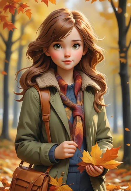 Girl with autumnal clothes and autumn leaves in hand,
Watercolor,
trending on artstation,
sharp focus,
studio photo,
intricate details,
highly detailed,
by greg rutkowski