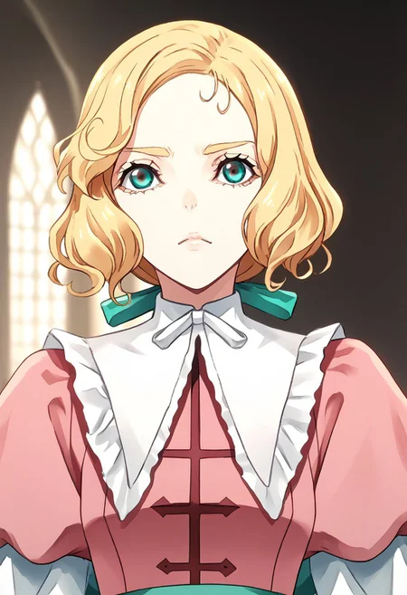 score_9, score_8_up, score_7_up, score_6_up, score_5_up, score_4_up, source_anime, 1girl, solo,
maria,long blonde hair,aqua ribbon,wavy hair, blue eyes,, mariadress,frills, neck ribbon,capelet,puffy long sleeves, pink pants,
masterpiece, best quality, very aesthetic, absurdres,