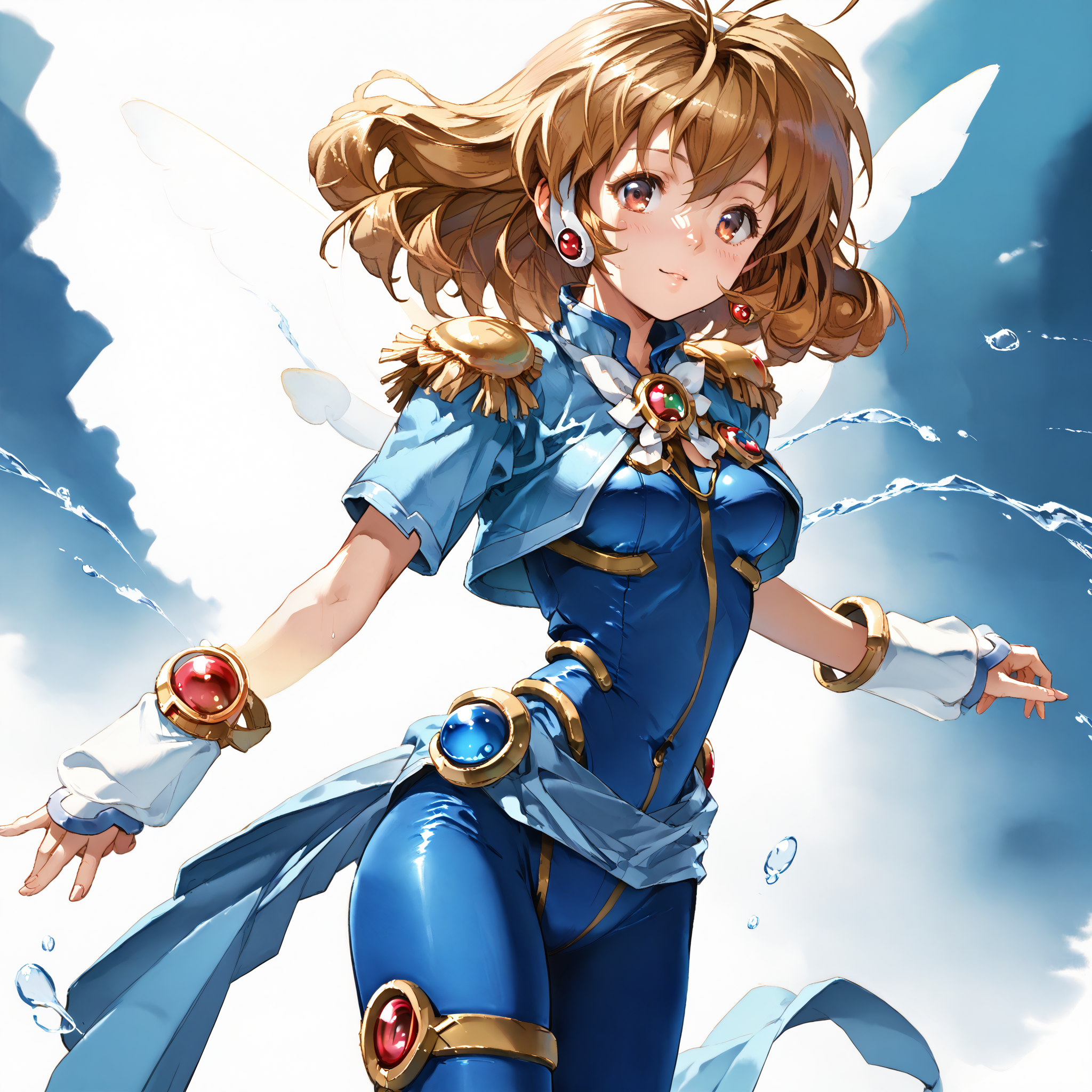 (score_9:1.2), score_8_up, score_7_up, source_anime , best quality,<lora:corrector yui-pony-01:1>, corrector yui, 1girl, solo, magical girl, water element suit