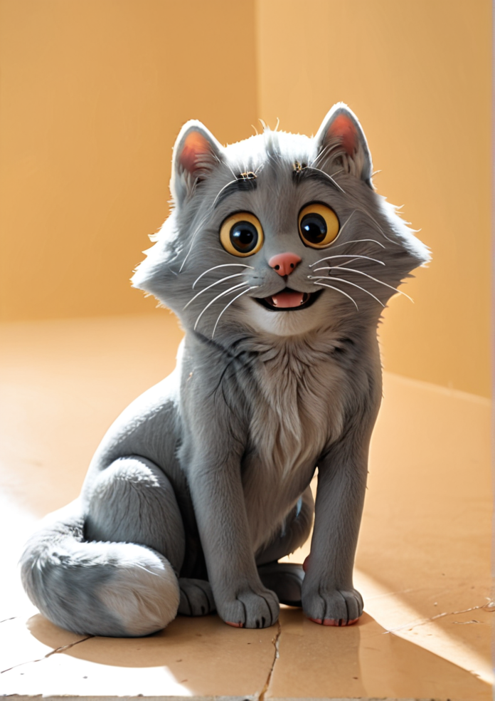 score_9, score_8_up, score_7_up, score_6_up, score_5_up, <lora:Sydney_the_Song_Cat:1> sydney, grey cat, feral, no humans, animal focus, yellow sclera, BREAK full body, BREAK, masterpiece, high detail, hires, 4k, 8k, 16k, best quality,