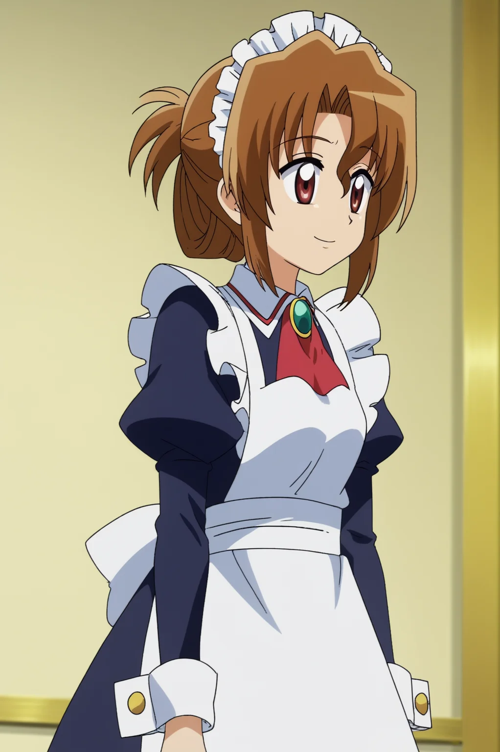 anime screencap, rating safe, Maria, maid, light smile, upper body <lora:Hayate_no_gotoku-Maria-PDXL:0.8>