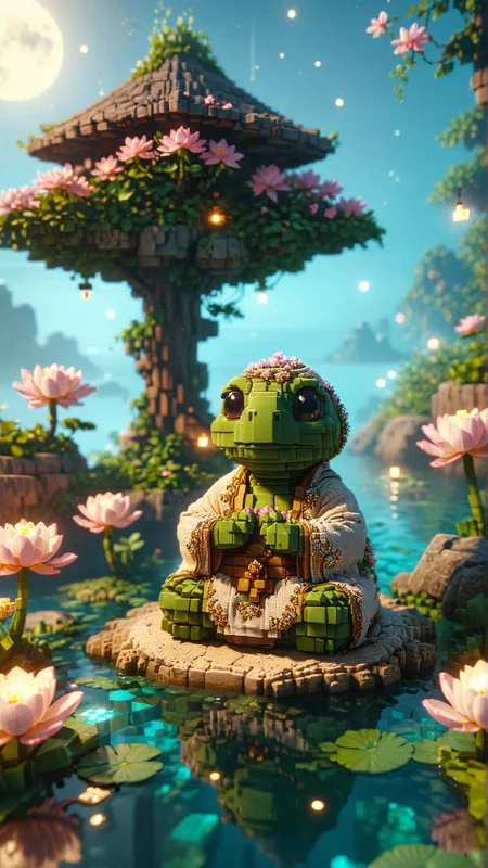 mystical, a wise old turtle monk meditating on a floating island above a tranquil ocean, wearing simple robes, surrounded by glowing lotus flowers, serene expression, soft moonlight casting a peaceful glow on the scene
<lora:ral-vxl:1> ral-vxl
<lora:add-detail-xl:1>,
<lora:MJ52:0.35>,
<lora:SDXLFaeTastic2400:0.325>,
(settings by AIDigitalmediaaggency:0.0001),
OverallDetailXL