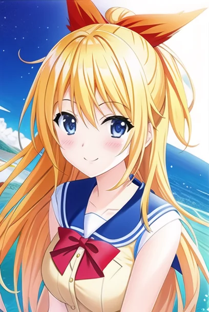 Chitoge5-2500:0.7,chitoge kirisaki, highres,(masterpiece_1.0),(best quality_1.0),(close up),smile,(face)