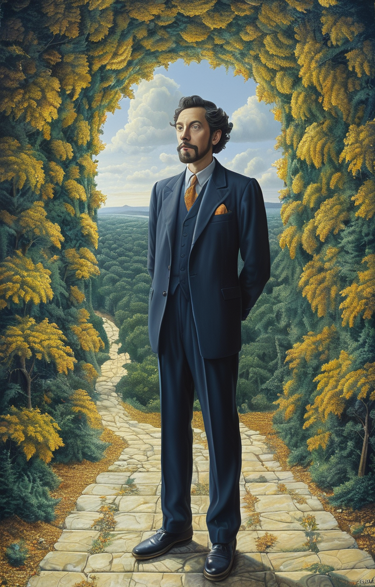 masterpiece,best quality,<lora:tbh277-sdxl:0.9>,illustration,style of Rob Gonsalves, portrait of noble man