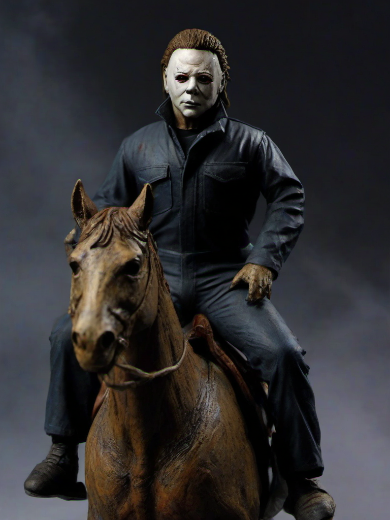 Masterpice,High Quality,
 <lora:PE_Michael Myers:0.8> PEMichaelMyers,
riding a horse