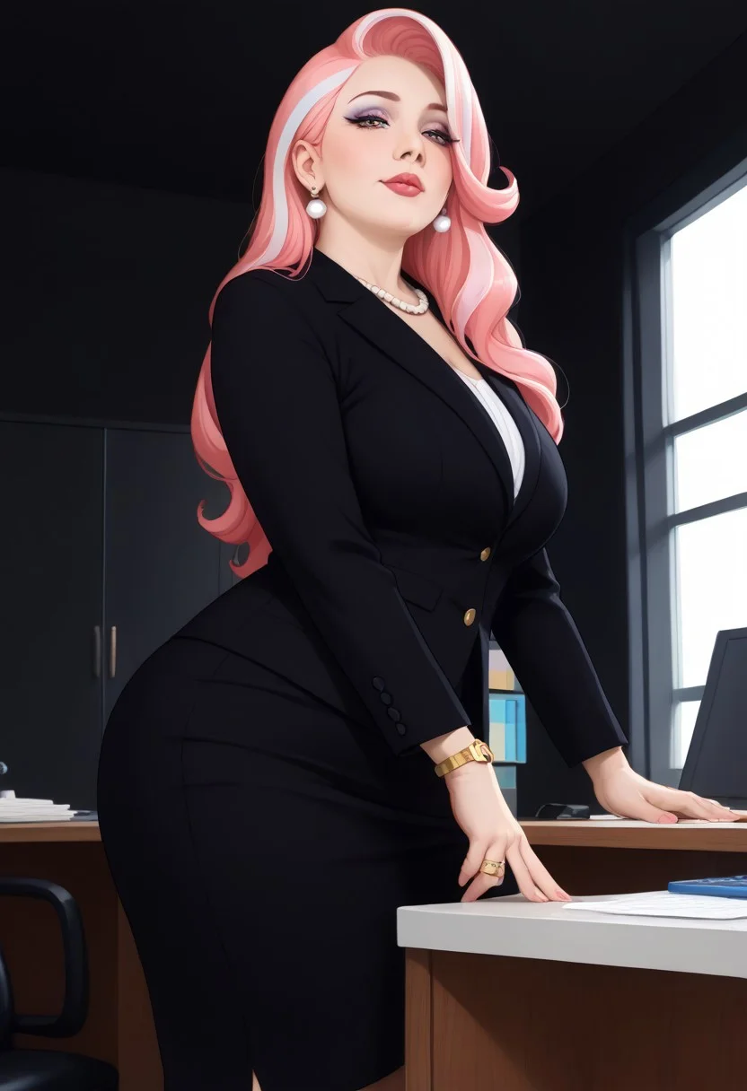 raw photo of over 64 yo chubby milf CEO in office,bright office,domineering milf boss,BBW,domineering mistress,Iron Lady,elite women((modern large CEO office, bright French window))realistic photo. America mature rich milf CEO,domineering milf CEO,fashion,honry,White famale,solo,high-end ladies watch(((black blazer)))rich face. perfect body proportions.(((shining skin:1.3)))(Realistic Wrinkled Skin: 1.2),(gold bracelet,pearl gem necklace, iamond-encrusted earrings, gemstone rings)Arrogant and sexy face, mature face,light make-up,love handles,((((Bending down and looking down audience with horny)))) long legs, (((black long hair)))(((Messy long hair)))(low-angle shot:1.1)(Side view:1)
Mesmerizing close-up portrait bathed in vibrant neon colors. Face illuminated by a kaleidoscope of electric hues - cyan, magenta, yellow, and emerald green. Striking contrast between cool blues and warm oranges across the features. Iridescent, glitter-like particles scattered over the skin, creating a cosmic effect. Piercing eyes with multicolored reflections, framed by dramatic lashes. Lips shimmering with holographic sheen. Hair melting into the background in streaks of hot pink and electric blue. Sharp contours accentuated by bold color transitions. Black background amplifying the intensity of the neon palette. Cyberpunk aesthetic meets high-fashion makeup artistry. Hyper-realistic rendering with ultra-sharp focus on every colorful detail.