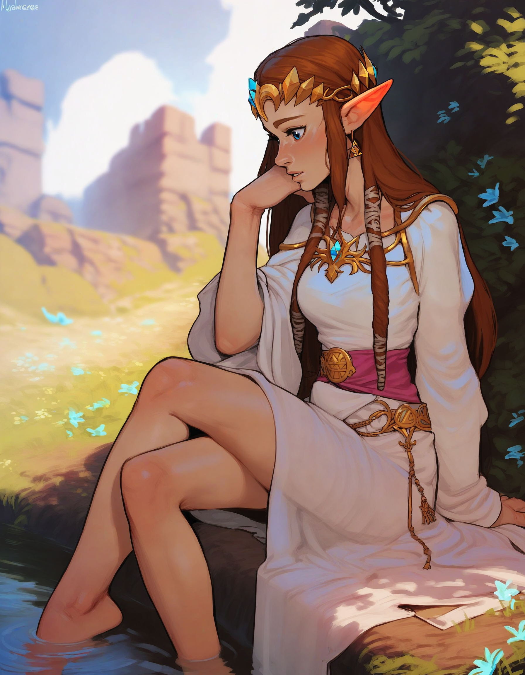 1girl, female, solo,
Princess Zelda, twilight princess, blue eyes, brown hair, elf ears, sitting, outdoors,
BREAK
score_9, score_8_up, score_7_up, score_6_up, score_5_up, score_4_up, source_cartoon, rating_questionable
<lora:incase_style_v3-1_ponyxl_ilff:1>