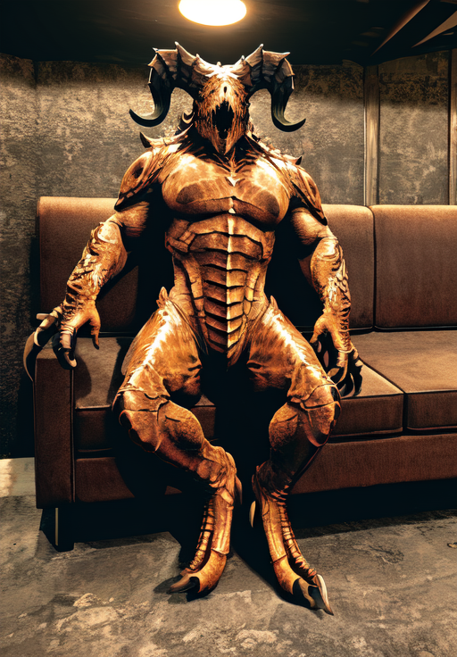 <lora:Deathclaw:0.8>, deathclaw, couch, relaxing, (masterpiece, best quality, absurdres, detailed, ultra-detailed:1.3)