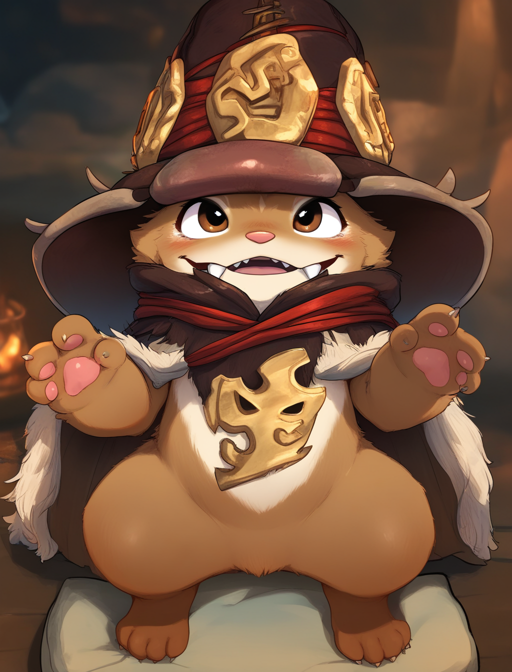 masterpiece,best quality,amazing quality,rove, <lora:rove (2):1>, cloak, hands up