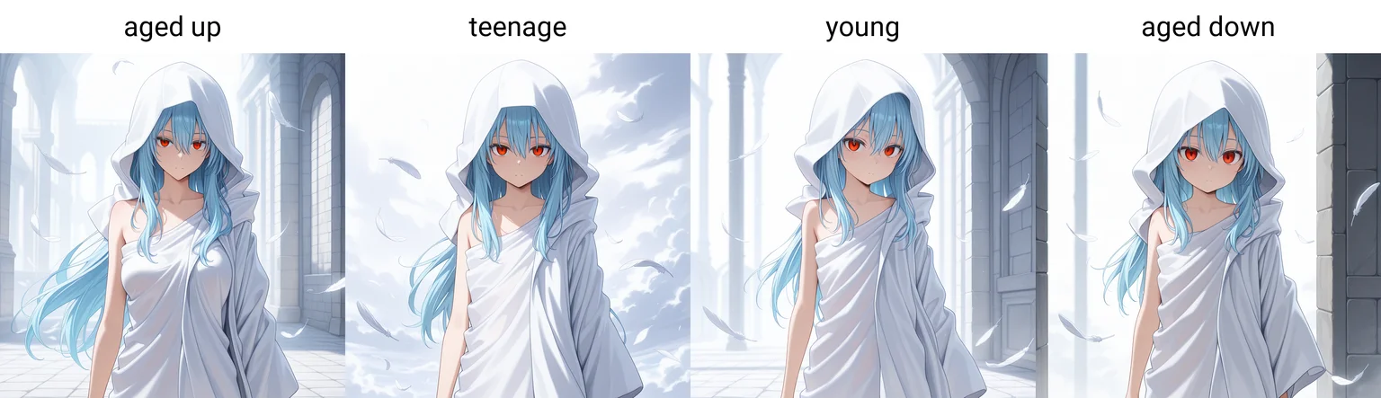 masterpiece, amazing quality, colorful, <lora:raphael-v1-000009:1> ts-raphael, 1other, white hooded_robe, right bare shoulder, red eyes, falling feathers, aged up,