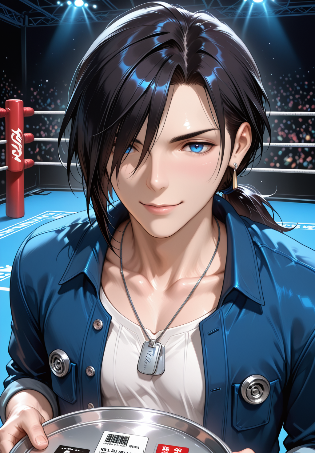 IllusP0s, PonyScores7, source_anime, ah1, IllustriousQual, interesting, exciting, spectacular, wonderful, amazing quality, absolutely eye-catching, very awa,  
BREAK <lora:xl_more_art-full_v1:0.2>, <lora:aesthetic_anime_v1s:0.2>, <lora:EpicF4nta5yXL:0.2>, <lora:detailxl:0.2>, detailxl, <lora:Fant5yP0ny:0.2>, amazing quality, best aesthetic, absurdres, illustration, Volumetric_Lighting, ultra-detailed, very aesthetic, intricate details, best_quality, lazympos, <lora:Add_Details_v1.2:0.2>, <lora:quality_modifiers_masterpieces_v1:0.2>, <lora:ZootPonyAnime_V1_r2:0.2>, <lora:Bestifacator2:0.2>, anime style,
BREAK (((Inside a dimly lit boxing ring, the man stands bare-knuckled, his opponent a hulking figure who towers over him, Blow after blow rains down on him, but he refuses to fall, his body absorbing the punishment with a stoic resilience that earns him the grudging respect of the men who watch))), <lora:DynamicPoseIL2att_alpha1.0_rank4_noxattn_900steps:0.8>, dynamic pose,
BREAK Stable_Yogis_PDXL_Positives, AS-Adult, <lora:Complicated fantasy portrait - XL Pony V2.0:0.2>, <lora:HDA_Detailer:0.3>, AS-MidAged, (((full shot))),
BREAK (((<lora:LagunaLoire(FinalFantasyVIII)_ilxl:0.7> laguna loire, 1boy, earrings, dog tags, necklace))), <lora:shinyskin2:0.2>, glistening skin, <lora:perfection style:0.2>, perfection style, perfection, 
BREAK (((flight attendant, dressed in a uniform with a safety instruction card and a serving tray in hand))),
BREAK ((black hair, long hair, hair over one eye, low ponytail)), <lora:hairdetailpxl:0.2>, hairdetailpxl, 
BREAK ((angular face, sharp_featured face, handsome, charming, alluring)), blue eyes, expressive eyes, <lora:perfect-eyes:0.4>, perfecteyes, EyesHD, <lora:DetailedEyes_xl_bdsqlsz_V1:0.2>, <lora:Eyes_Lora_Pony_Perfect_eyes:0.2>, <lora:focusoneyes:0.2>, <lora:cinematic eye color style illustrious v1:0.2>, <lora:Eyes_High_Definition:0.2>, EyesHD,  <lora:fdsf:0.3> HDEYES, <lora:eyes_enhancer_V3:0.3>,
BREAK (((Unsmiling, A countenance that lacks any hint of a smile, indicating seriousness))), <lora:Expressive_H:0.2>, Expressiveh, <lora:Emotional_Anime_Expressions_PonyXL_Concept:0.2>, emotional, <lora:Best_Facial_Expression_LoRA_PONY:0.2>, looking at viewer, <lora:Detailed expressive EXEV style -XL Pony V1.0:0.2>, FaceDetail,
BREAK (((The heatwave led to an increase in heat-related illnesses and deaths))), <lora:Background Detailer - SDXL:0.2>, 4k, 8k, Ultra HD, Masterpiece, Best quality, Detailed background, foreshortening, extreme perspective, <lora:Add_more_details_V2_XLpony:0.2> full_details, <lora:background-type1:0.2>, <lora:AddMicroDetails_Illustrious_v3:0.2>, addmicrodetails, SmoothNoob_Quality, <lora:ani40o_stabilizer_v0.6:0.6>,