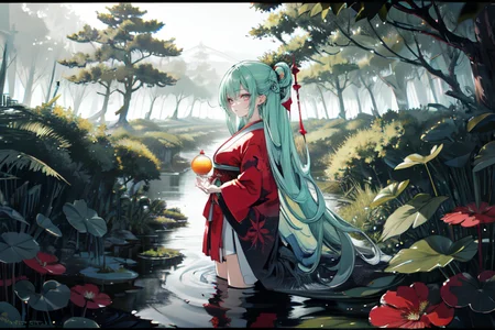 highly insanely detailed, masterpiece, top quality, best quality, highres, 4k, 8k, RAW photo, (very aesthetic, beautiful and aesthetic),
(code_style,codestyle),japanese text,
<lora:CodeStyle (half generic class)_564920:0.5>,
(1girl:1.3), 1other,
mangrove forest biome,âââ