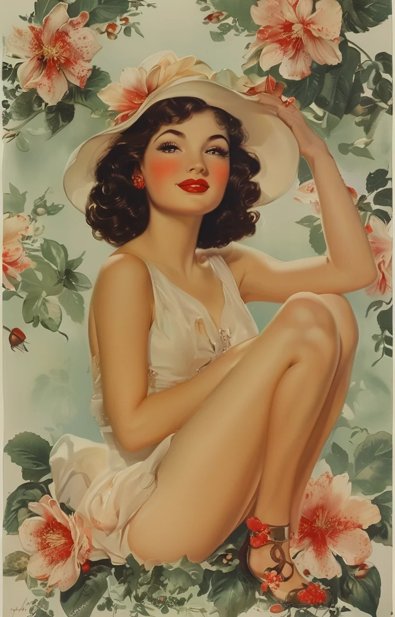 masterpiece,best quality,<lora:tbh208-sdxl:0.9>,illustration,style of Alberto Vargas A bottle of perfume in garden